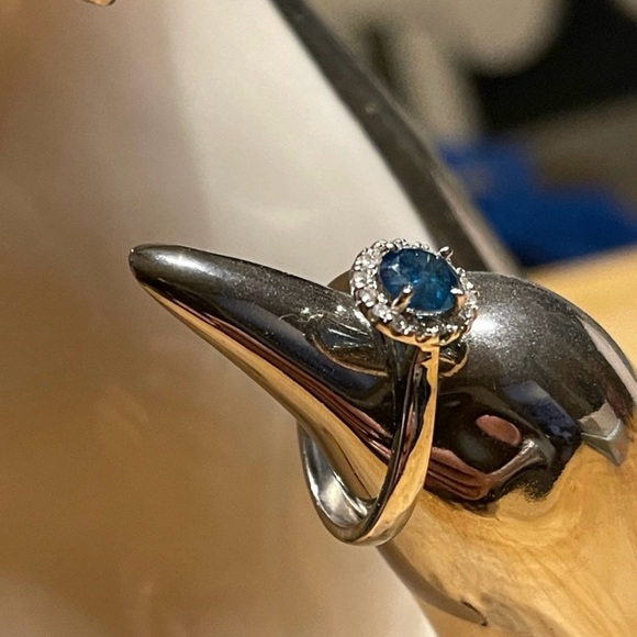 Blue Diamond 1.06 carat Ring - 14kt white gold - Picture 4 of 4